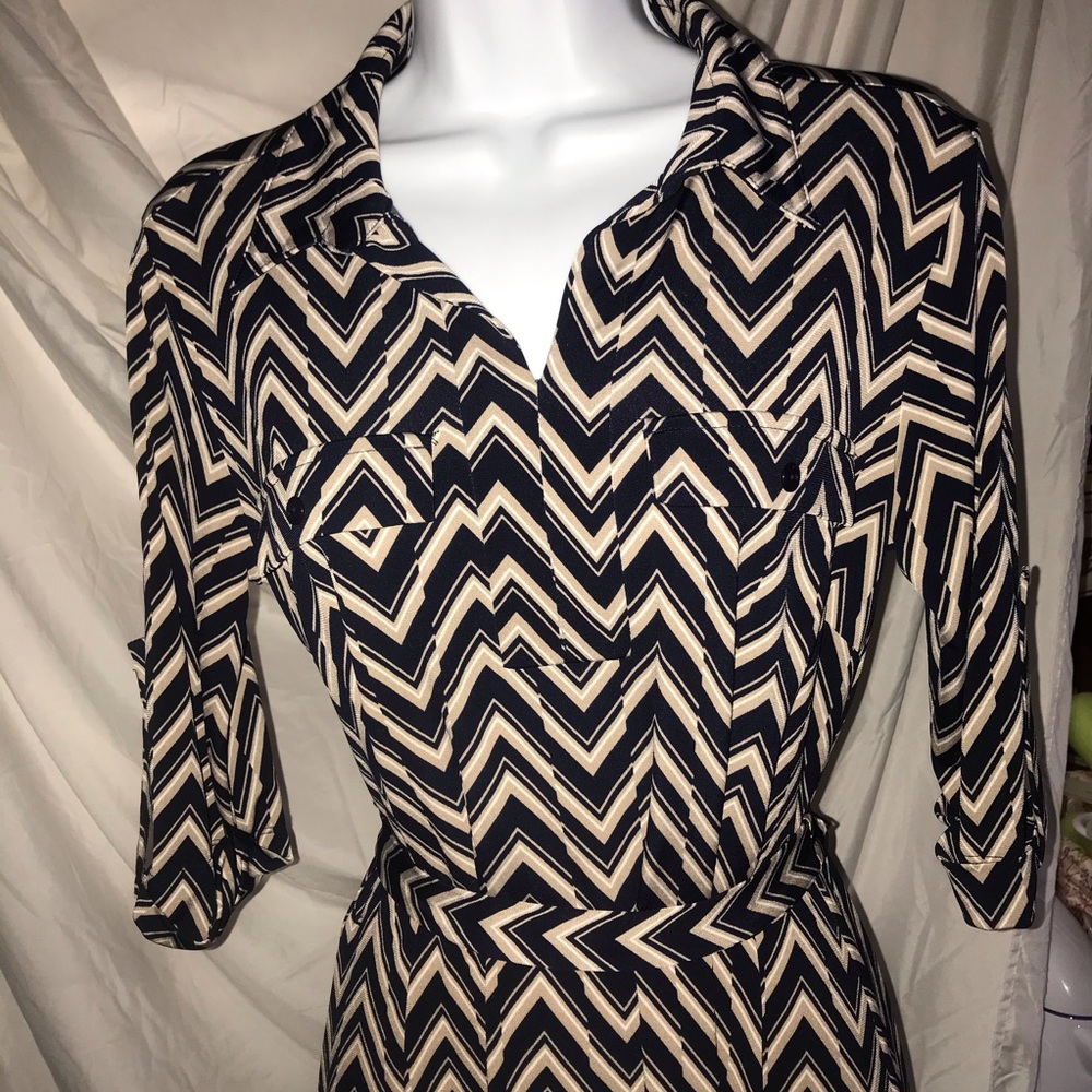Long sleeved v neck dress